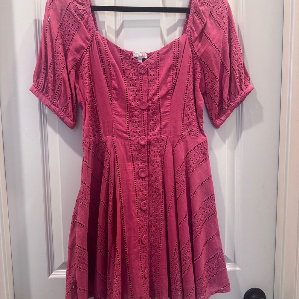 Gianni Bini Pink Button-Front Dress